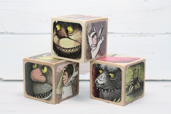 Where The Wild Things Are Baby Blocks Nursery Room Decor Etsy