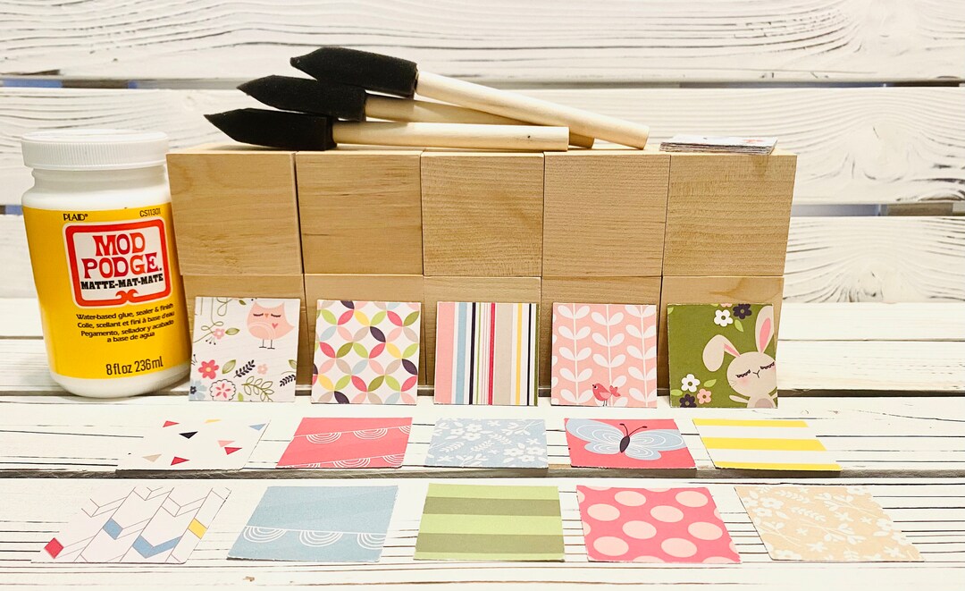 Wooden Blocks Baby Shower Craft Baby Girl Designs Floral DIY 2 Inch Blocks Shower Activity Etsy