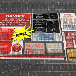 FULL SIZE Proton Pack & Wand Labels with Dry Transfers FULL SET