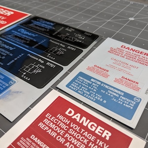 FULL SIZE Proton Pack & Wand Labels with Dry Transfers image 5