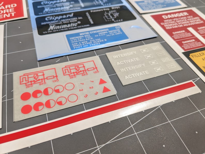 FULL SIZE Proton Pack & Wand Labels with Dry Transfers image 7