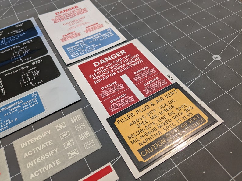 FULL SIZE Proton Pack & Wand Labels with Dry Transfers image 6