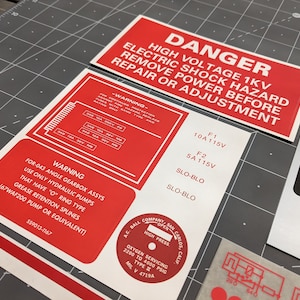 FULL SIZE Proton Pack & Wand Labels with Dry Transfers Labels ONLY