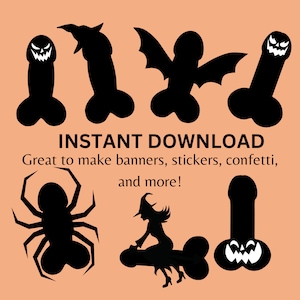 Spooky Bachelorette Party PNG Files - Dicks- Bats, Spiders, Witches, Jack-o&#39;-Lanterns