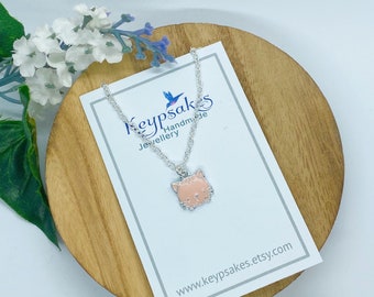 Pink enamel cat charm Necklace | Cat  Jewellery | Animal lovers gift