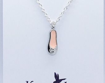 Enamel Ballet Slipper Necklace: Silver Plated Children's Jewellery