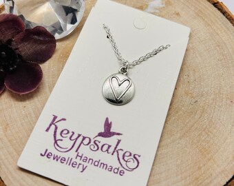 Tibetan Silver Heart Necklace: Silver Plated Chain