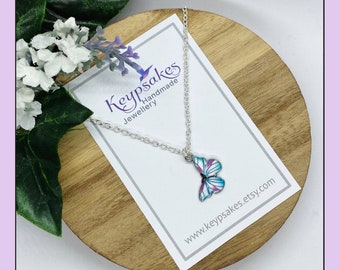 Enamel Butterfly Necklace: Silver Plated Kids Jewellery