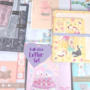 Papelería japonesa kawaii. Diversos diseños de animales adorables. Papel para escribir cartas y sobres. Conjuntos completos, no parciales. ¡Con pegatinas de regalo!