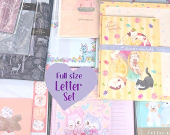 Papelería japonesa kawaii. Diversos diseños de animales adorables. Papel para cartas y sobres. Juegos completos, no parciales. ¡Con pegatinas de regalo!