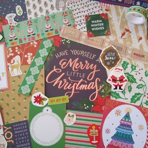 Handtas voor kerstbriefpapier 50-delig. Feestelijke feestwashi, stickers, papier. Diverse benodigdheden voor plakboeken. Winterjunkdagboek voor de feestdagen.