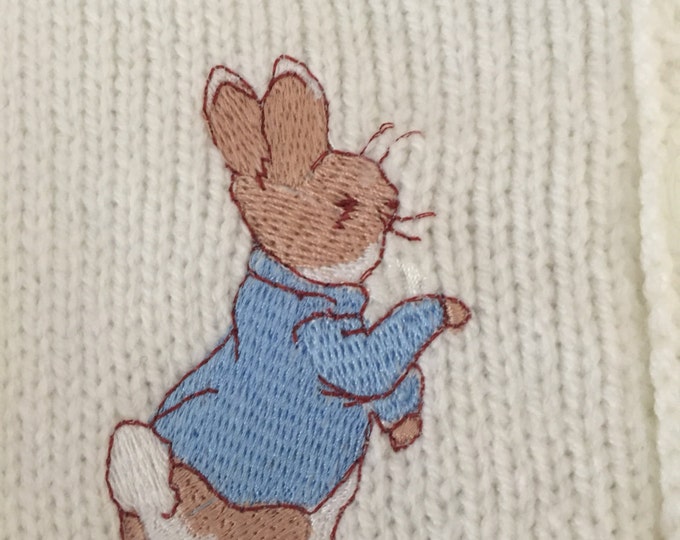 Knitted Cardigan With Peter Rabbit Embroidery | Etsy UK