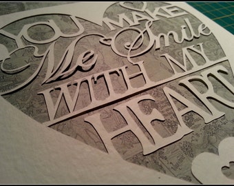 smile with my heart paper cut template PERSONAL USE ONLY