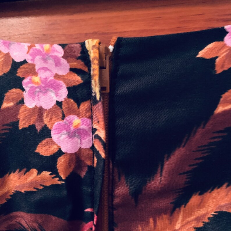 1970s Hand Painted Lion Tiger Maxi Dress | M/L