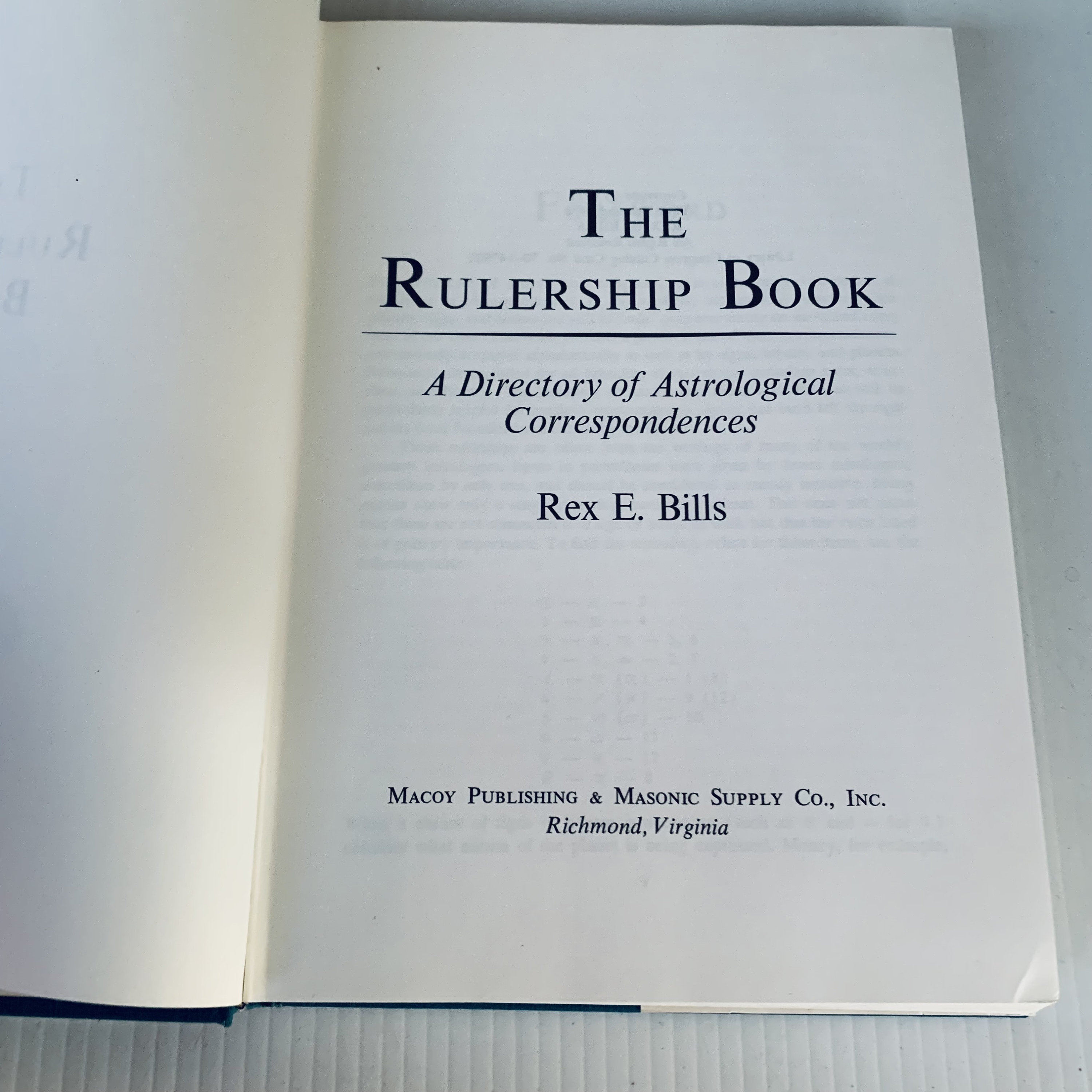 The Rulership Book A Directory of Astrological Correspondences by