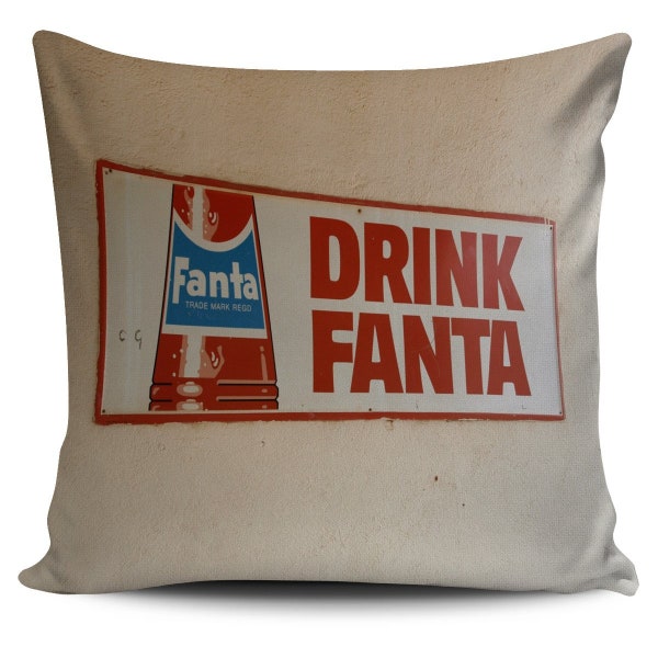 New Cushion Pillow Cover PLUS Insert ~ Vintage Fanta Sign ~ Original Photography