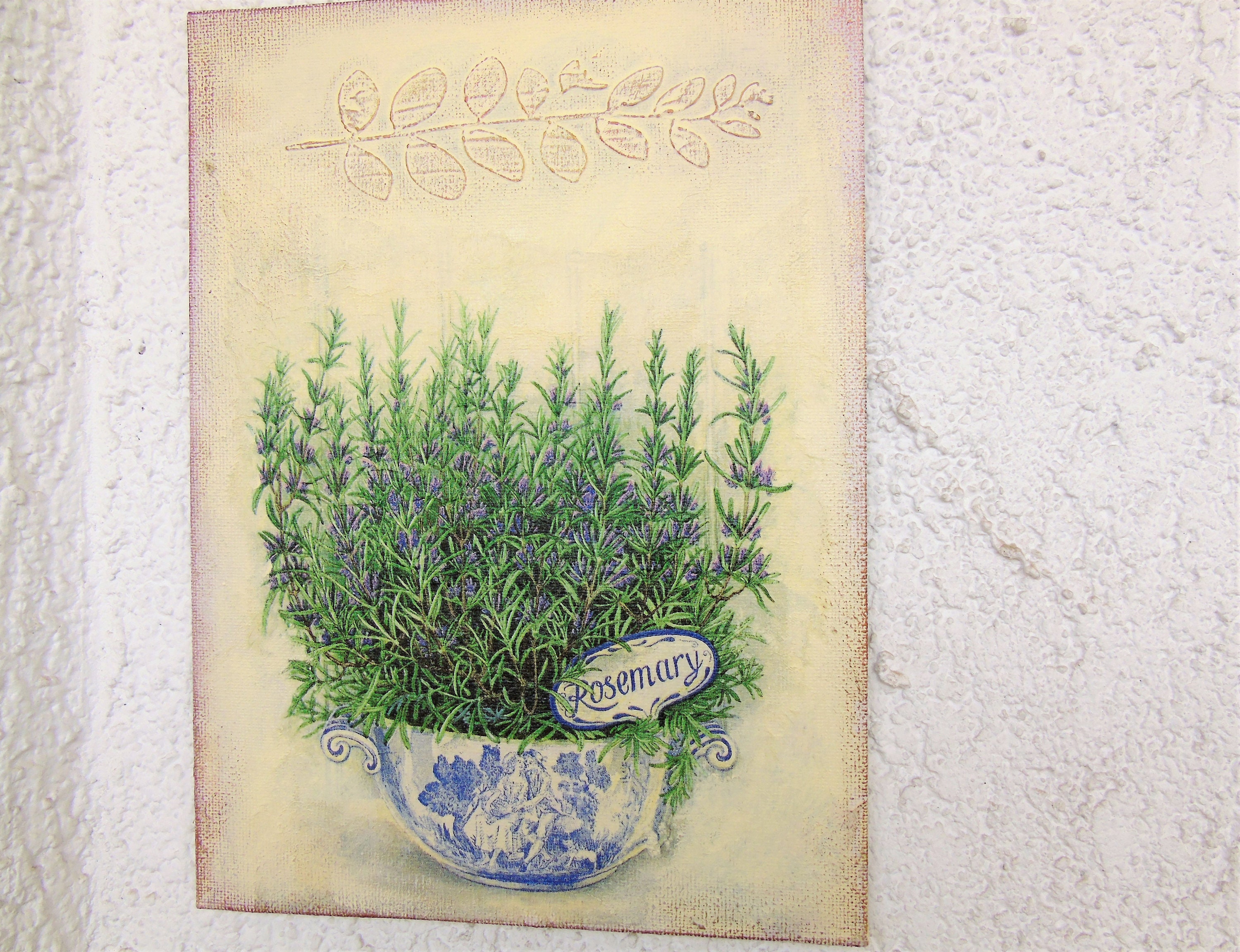 Rosemary Kitchen Decor Herbs Wall Art Rosemary in Pot Etsy