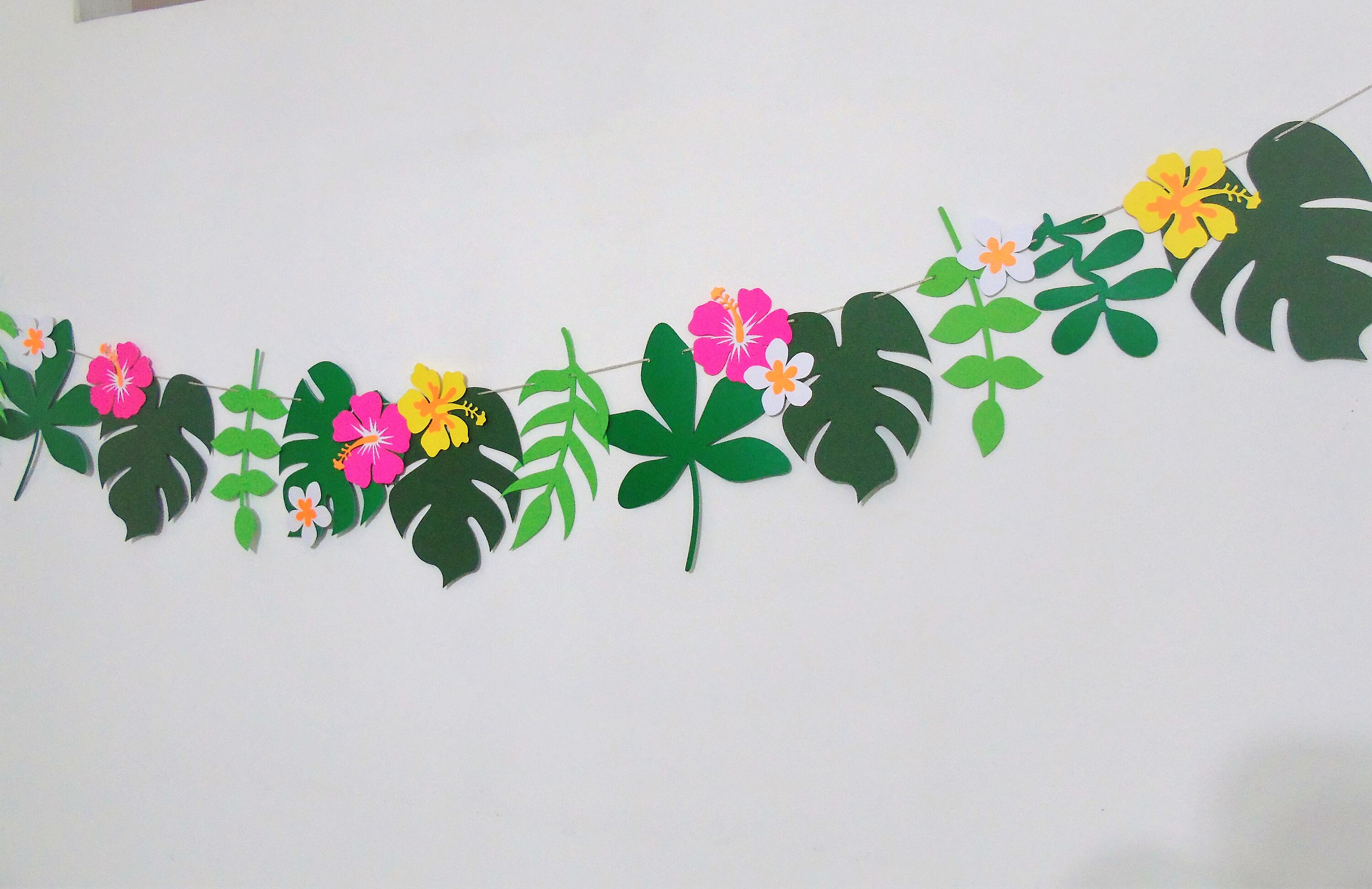 Tropical Leaf Garland Luau Hawaiian Birthday Party Jungle Etsy Singapore