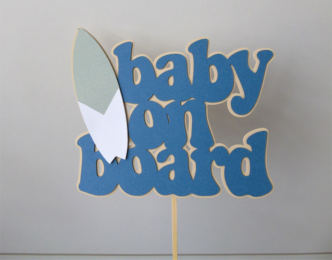 Baby on Board Baby Shower Surfer Baby Shower Retro Cake Etsy