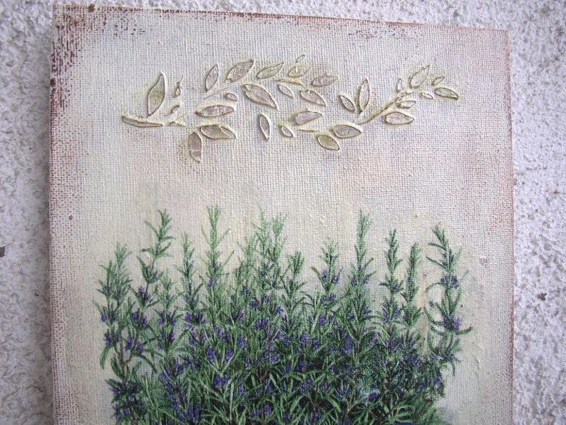 Rosemary Kitchen Decor Mixed Media Wall Art Rosemary in Etsy