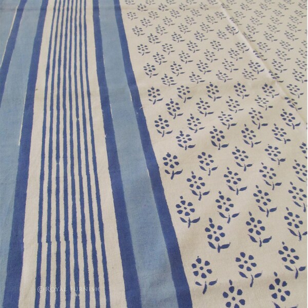 60x60" Stunning lndian Hand Block Flower Print Table Cloth Floral Printed Linen Table Cover Ethnic Indian Decor Art - ( 1 Table Linen)