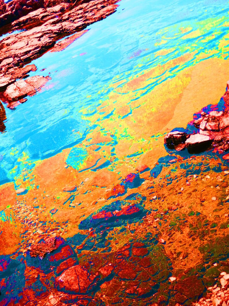 Naranja quemada al turquesa paisaje 267 x 20 - Etsy España