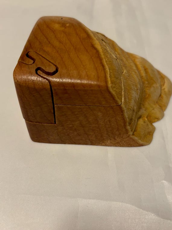 Hand Carved Dave Ross Wooden Puzzel Box Trinket B… - image 4