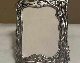 Art Nouveau Style Pewter Mini Photo Frame