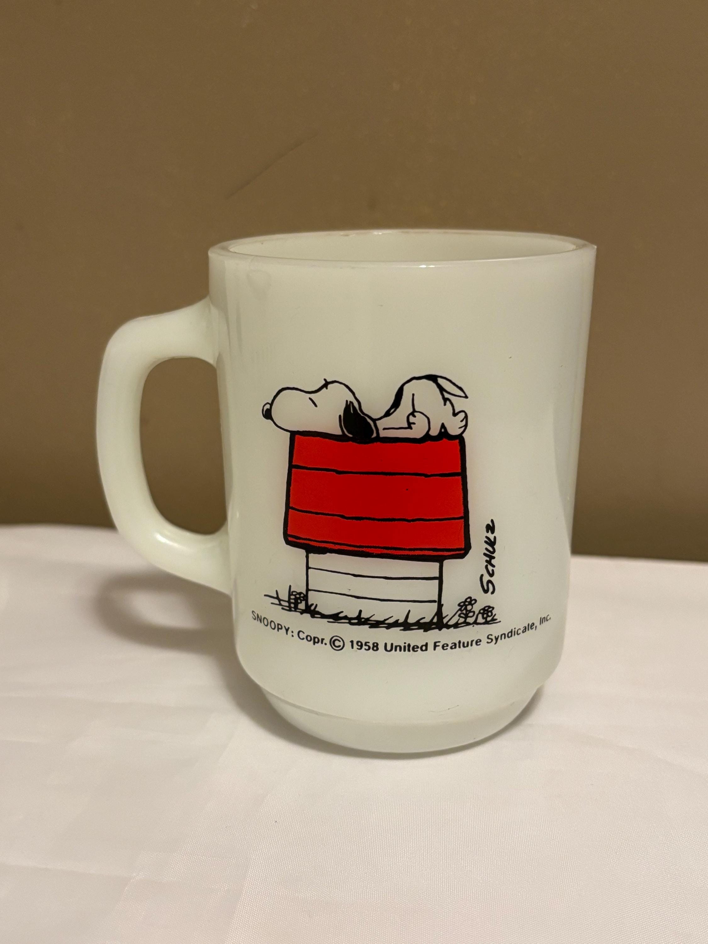 Vintage 1958 Anchor Hocking Fire King Peanuts Snoopy Coffee Mug - Etsy