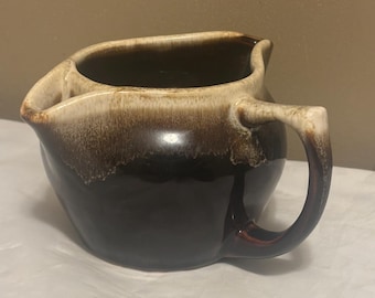 Vintage Brown Drip Glaze Pfaltzgraff Double Spout Gravy Boat