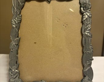 Floral Rose Pewter Photo Frame 4x6