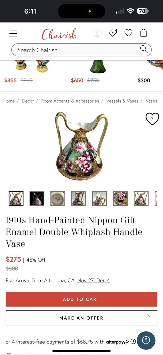 は*な様 oriens ホットフィットフリルタンクトップ　迷彩柄 Antique Japan Nippon Amphora Hand Painted Rose Pattern Moriage