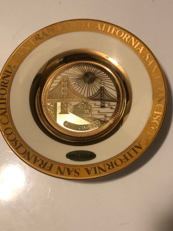 San Francisco 24K Gold Plated Souvenir Plate - Etsy