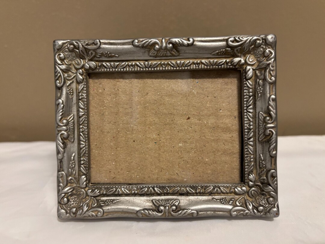 Vintage Baroque Victorian Antique Style Ornate Silver Tone 2.5x3.5 Mini ...