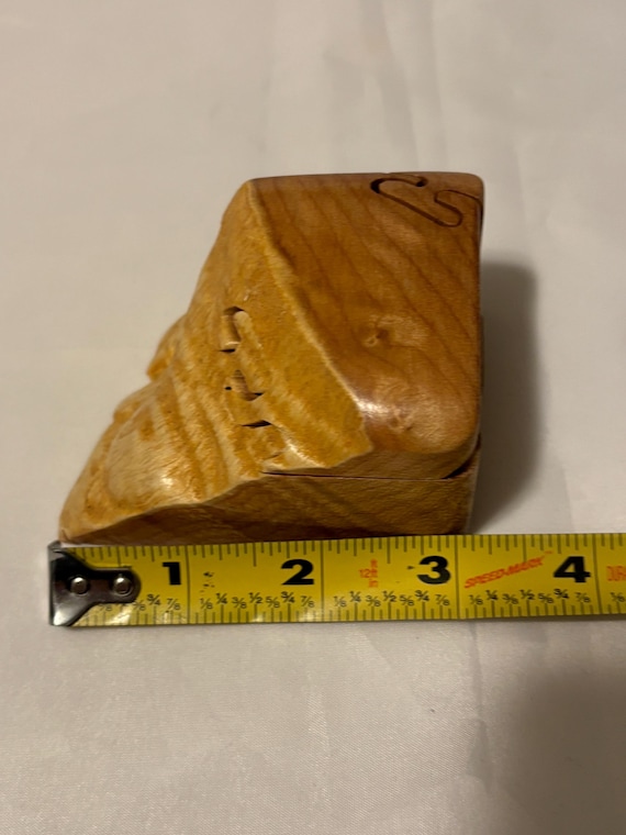 Hand Carved Dave Ross Wooden Puzzel Box Trinket B… - image 3