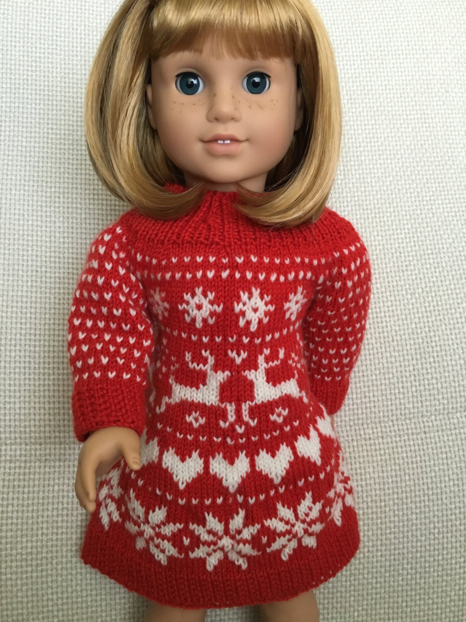 American Girl Doll Sweater Dress Knitting Pattern Etsy