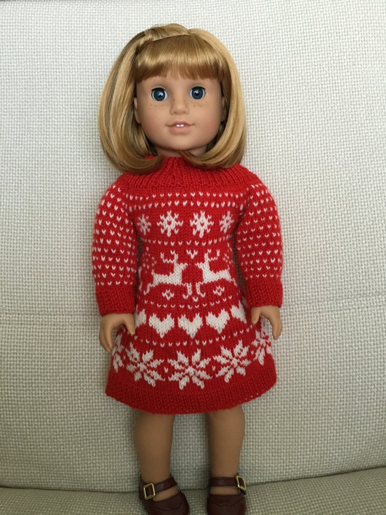 American Girl Doll Sweater Dress Knitting Pattern Etsy