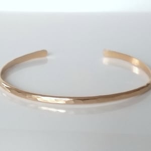 Hammered Gold Cuff Bracelet - Thin Gold Cuff - Skinny Gold Cuff - Dainty Gold Bracelet - Minimalist Jewelry - Wedding Jewelry - Layering