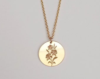 Birth Flower Necklace - Gold Silver February Birthday Jewelry - Violet Flower Necklace - Mothers Day - Bridesmaids Gift - Gift For Her