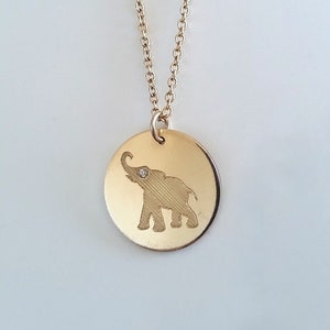 Elephant Necklace - Personalized Elephant Necklace - Diamond Elephant Necklace - Lucky Elephant Charm - Minimalist Gold Necklace