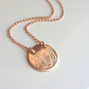 Rose Gold Filled Monogram Necklace: Personalized Initial Charm