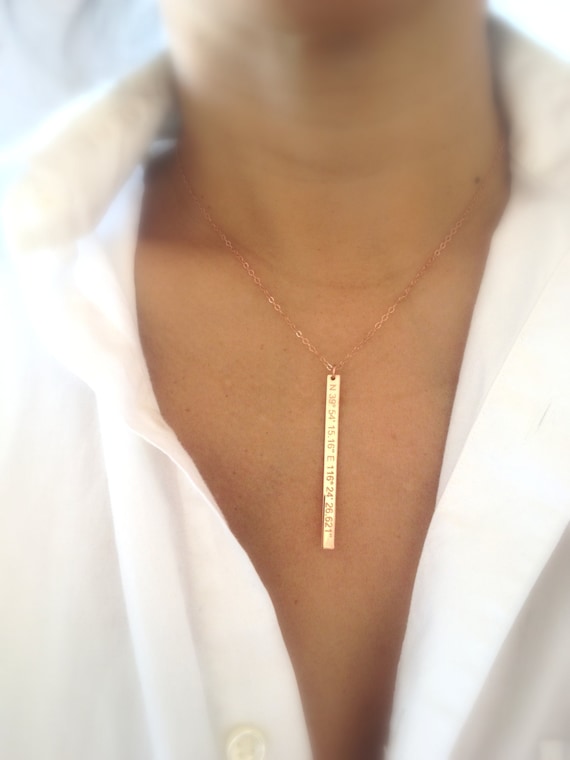 Rose Gold Coordinates Necklace Rose 