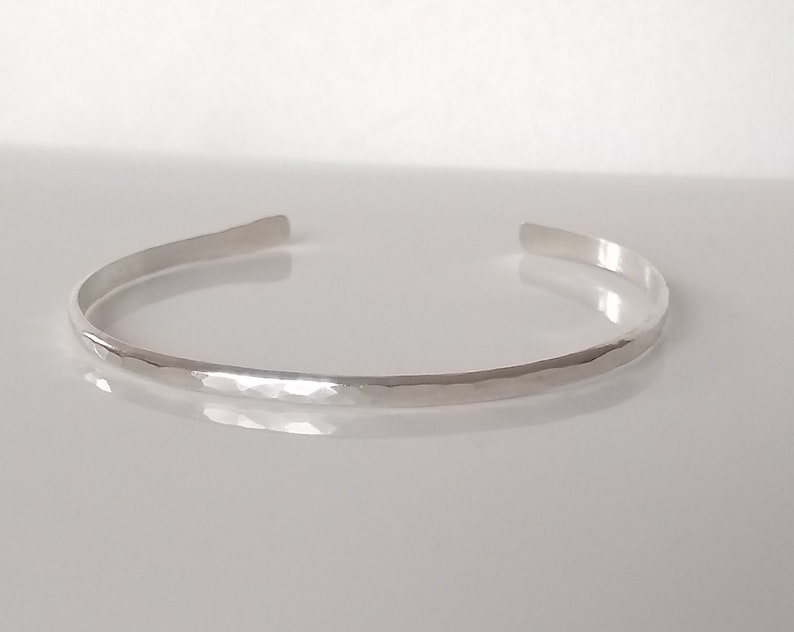 Dainty Bracelet Wedding Jewelry Skinny Silver Cuff Thin Sterling Silver Cuff Minimalist Layering Hammered Silver Cuff Bracelet