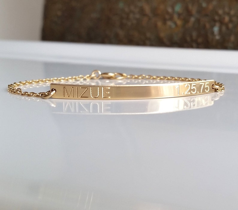 Nameplate Bracelet Personalized Gold Bracelet Name and Etsy UK