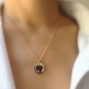 Rose Gold Coordinate Necklace: Personalized GPS Location Pendant