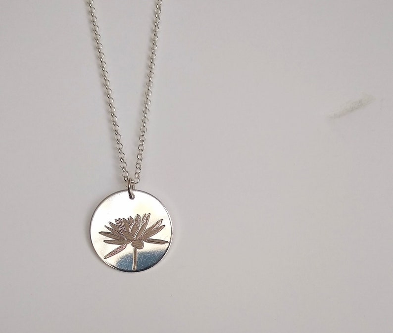 Birth Flower Necklace July Birthday Jewelry Gold Silver Water Lily Flower Necklace Mothers Day Wedding Bridesmaid Gift Gift For Her image 1