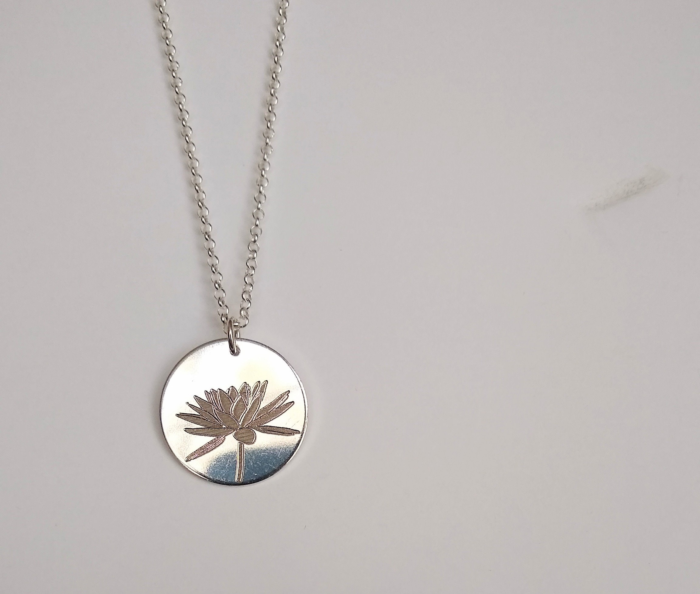 Birth Flower Necklace July Birthday Jewelry gold Silver Etsy