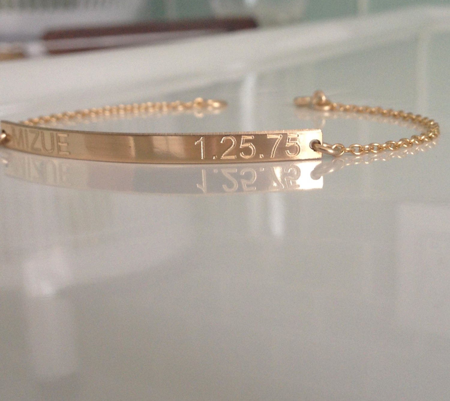Nameplate Bracelet Personalized Gold Bracelet Name and Etsy