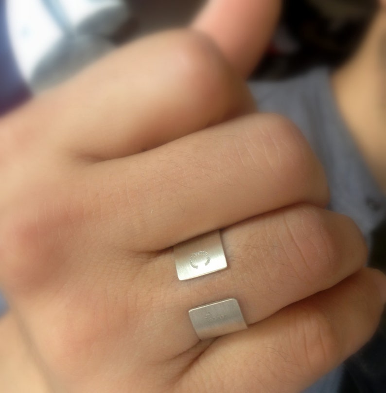 Men's Initial Ring personalized Sterling Silver Ring Etsy