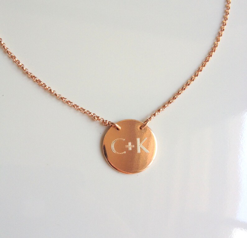Rose Gold Initial Necklace Personalized 